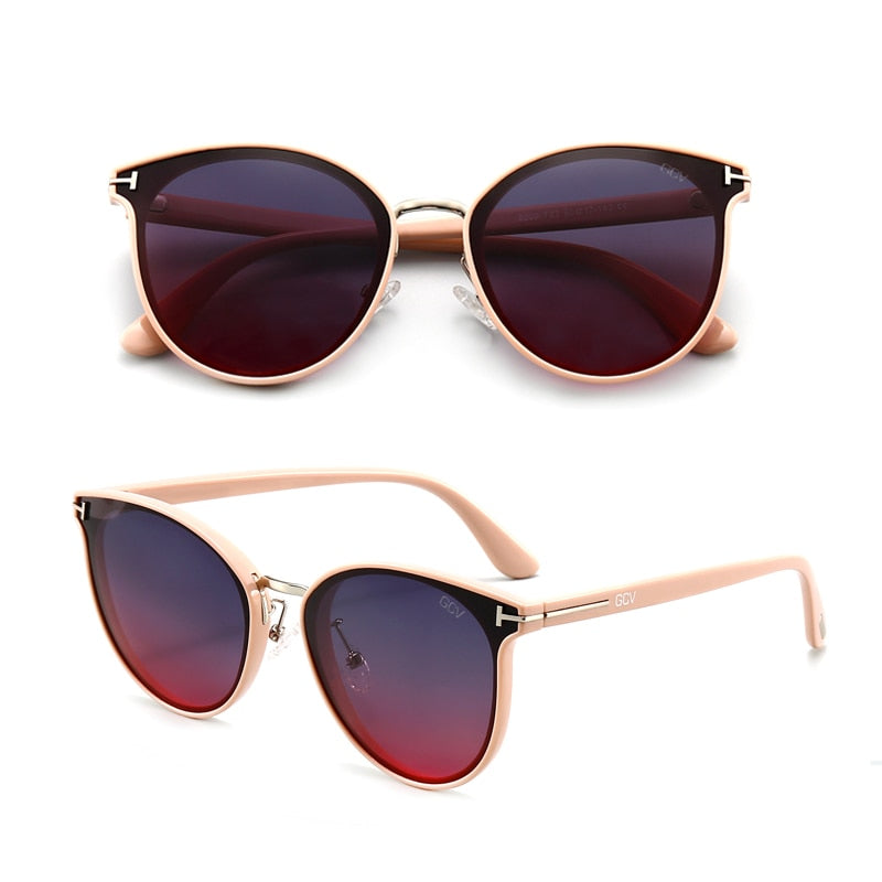 Óculos de sol femininos polarizados Cat Eye moda luxo mulher, turismo, festa