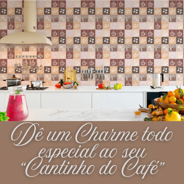 Papel de Parede 3D Cantinho do Café  "Poli Lar" Desing Moderno e Inovador