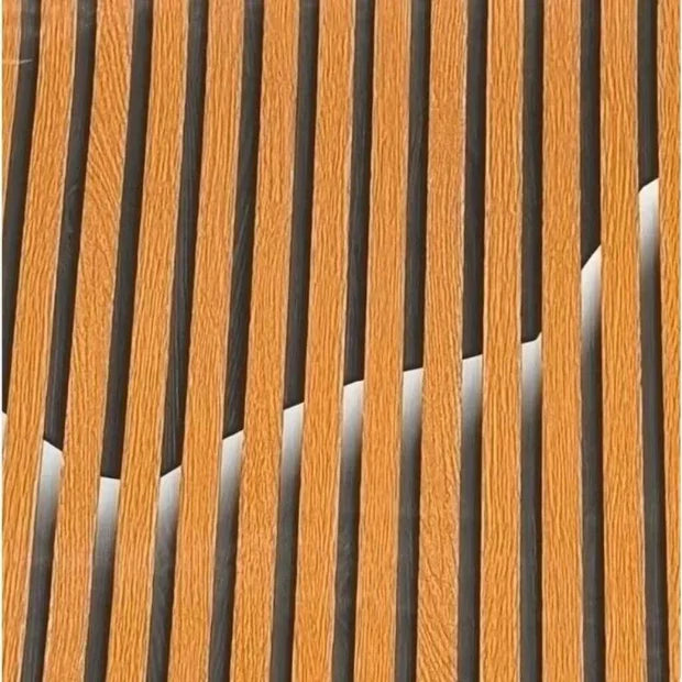 Papel de Parede 3D Madeira Ripada Ondulada "Poli Lar"