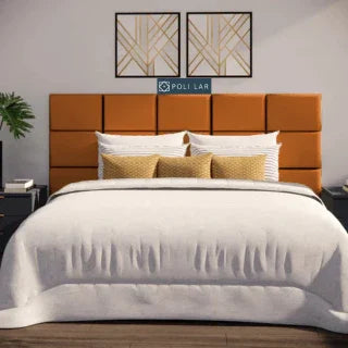 Cabeceira Modular "Poli Lar". Encosto Almofadado para Camas de Solteiro, Casal, Queem e King.