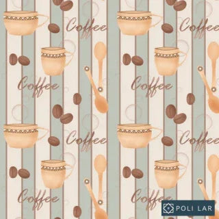 Papel de Parede 3D Cantinho do Café "Poli Lar"