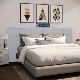 Cabeceira Modular "Poli Lar". Encosto Almofadado para Camas de Solteiro, Casal, Queem e King.