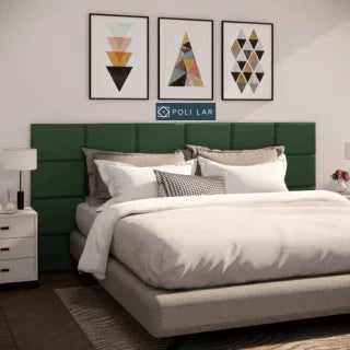 Cabeceira Modular "Poli Lar". Encosto Almofadado para Camas de Solteiro, Casal, Queem e King.