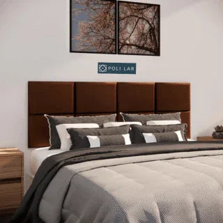 Cabeceira Modular "Poli Lar". Encosto Almofadado para Camas de Solteiro, Casal, Queem e King.