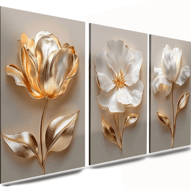 Quadros Decorativos Flores 3D "Poli Lar"