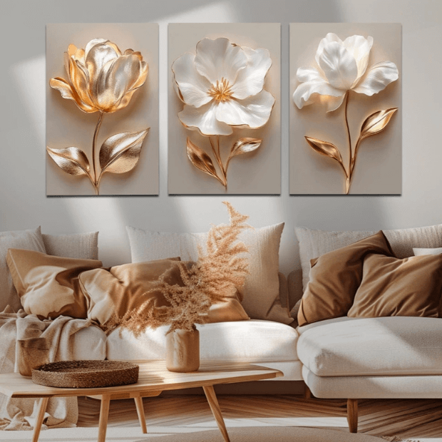 Quadros Decorativos Flores 3D "Poli Lar"