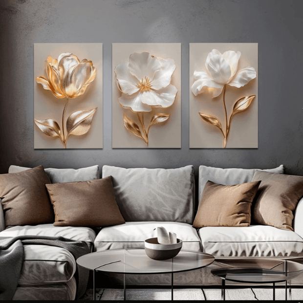 Quadros Decorativos Flores 3D "Poli Lar"