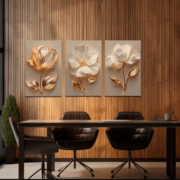 Quadros Decorativos Flores 3D "Poli Lar"