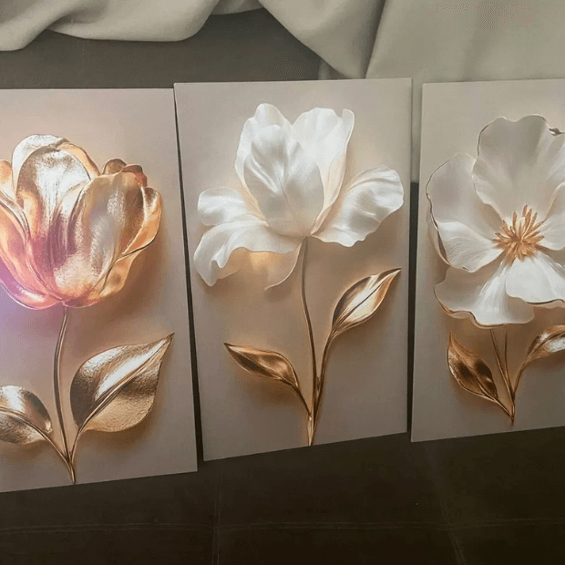 Quadros Decorativos Flores 3D "Poli Lar"