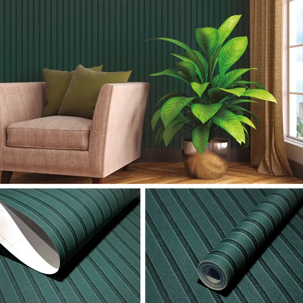 Papel de parede Ripado 3D - Cores Foscas Exclusivas  - "Poli Lar"