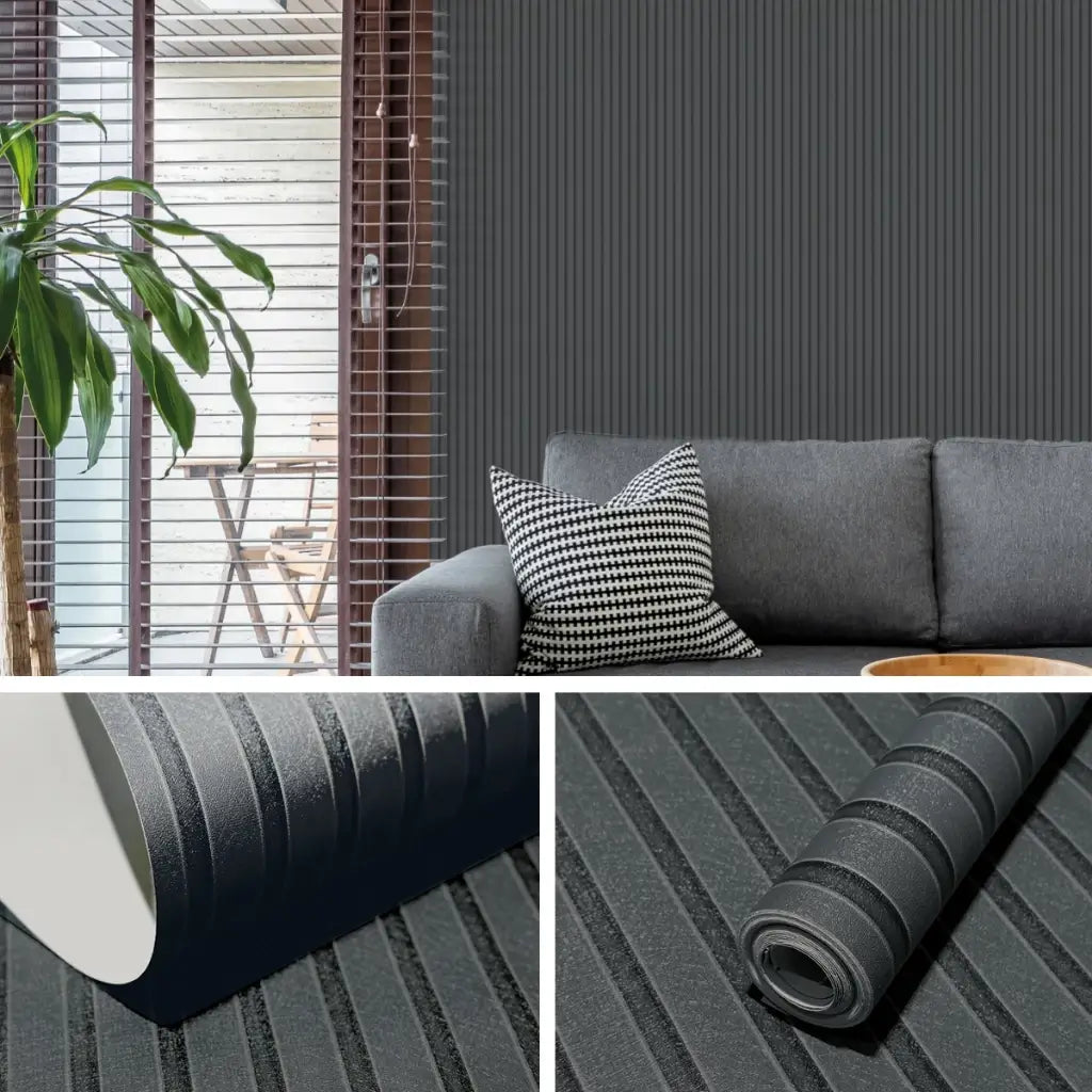 Papel de parede Ripado 3D - Cores Foscas Exclusivas  - "Poli Lar"