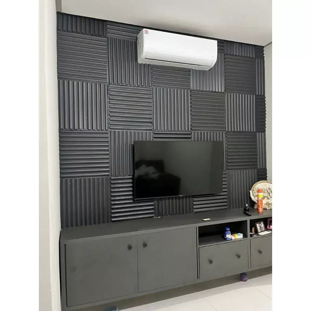 Placas de Parede 3D Kit Hungria Ripado 50X50 "Poli Lar"